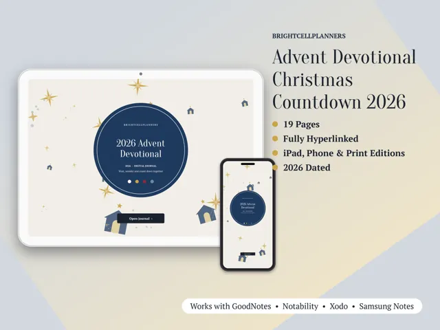 Advent Devotional Journal – Digital Planners by BrightCellPlanStudio