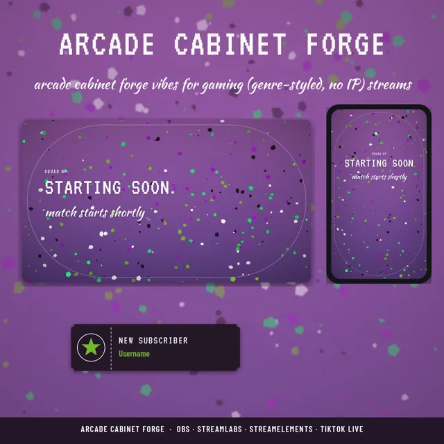 Arcade Cabinet Forge OBS Overlay Pack – OBS Stream Overlays by SpoonfulOfCalmStudio