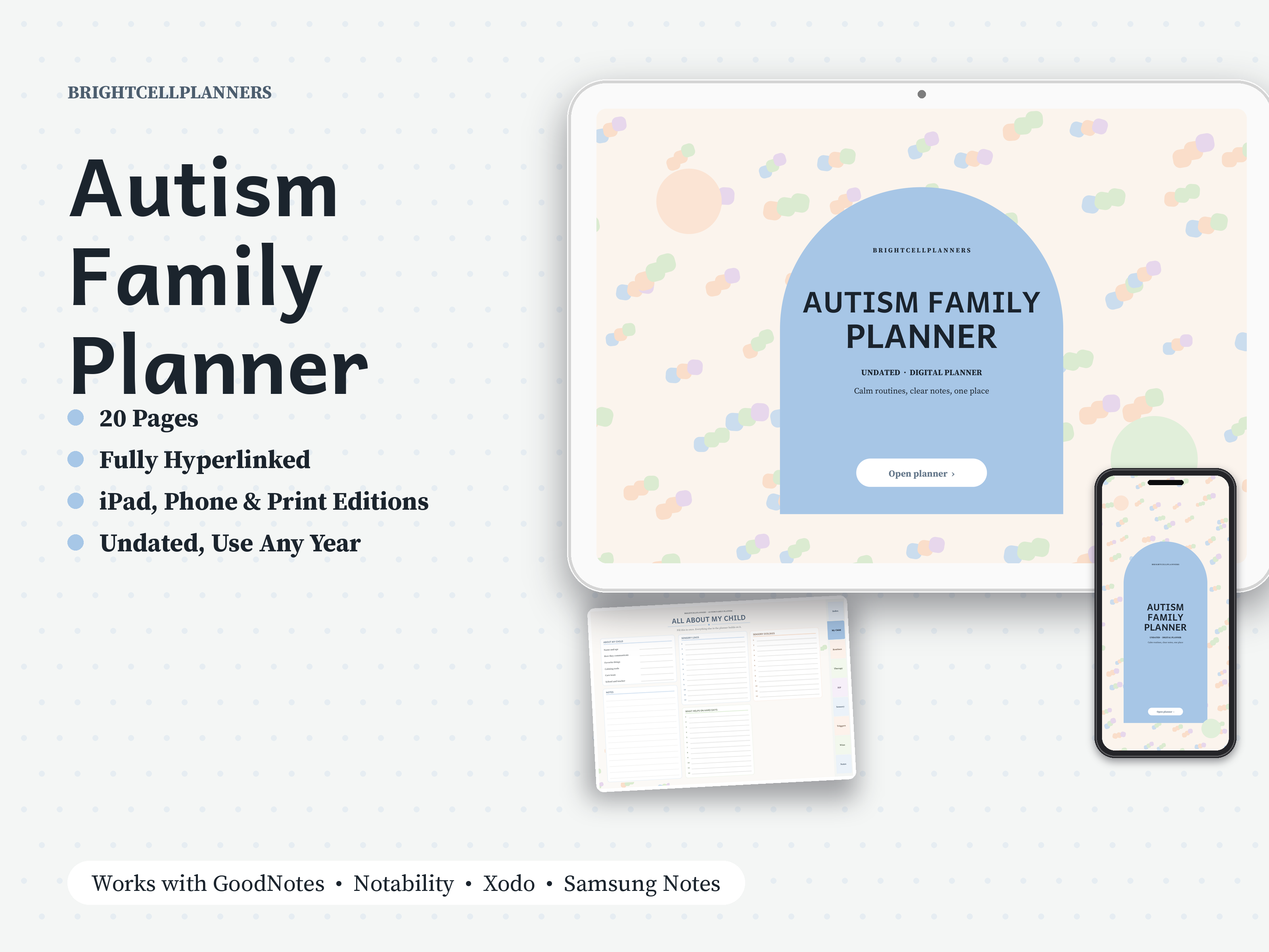 Autism Family Planner – Digital Planners by BrightCellPlanStudio