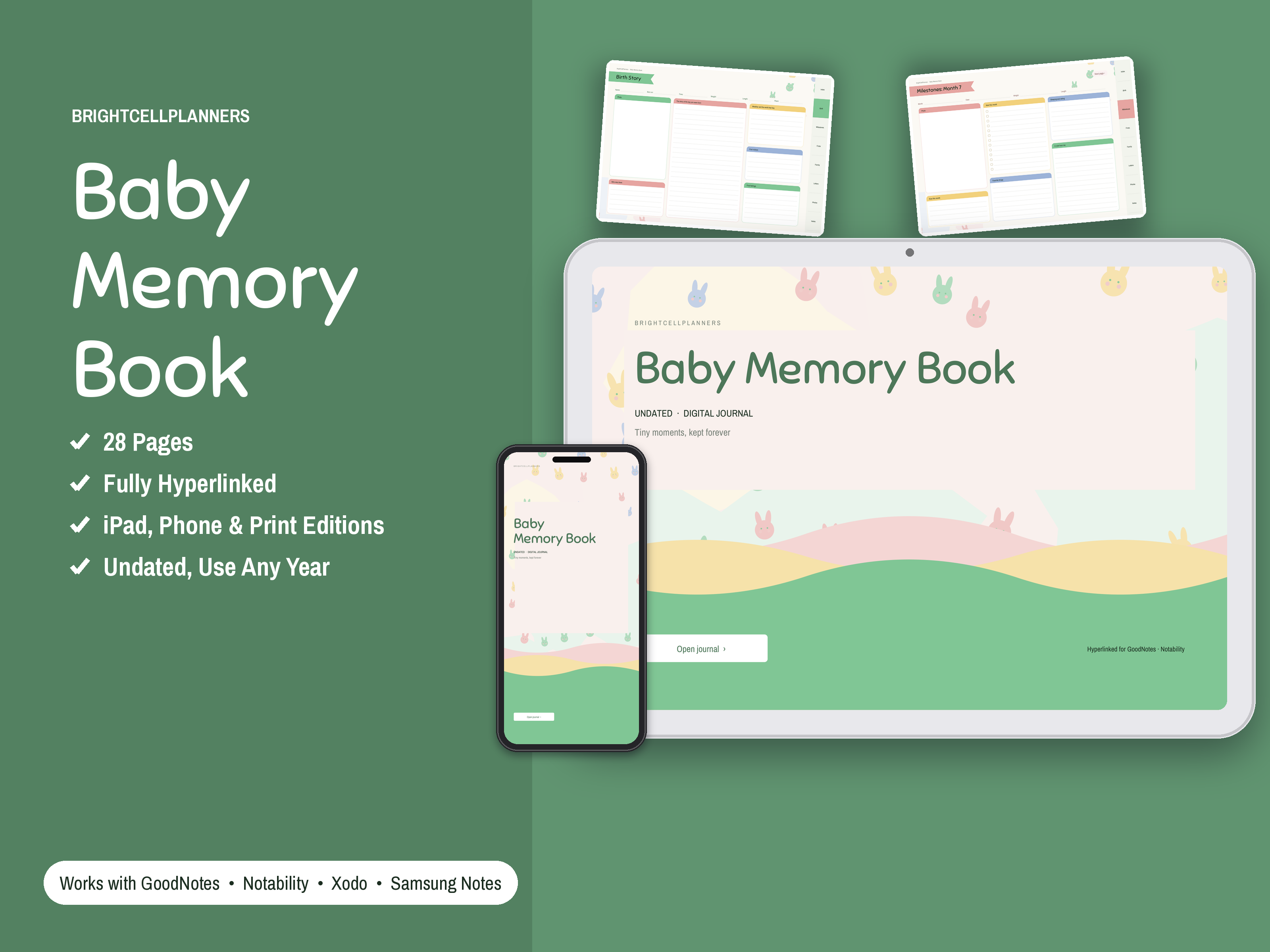 Baby Memory Book – Digital Planners by BrightCellPlanStudio