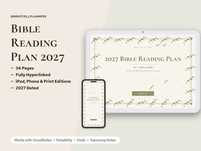 Bible Reading Plan – Digital Planners by BrightCellPlanStudio