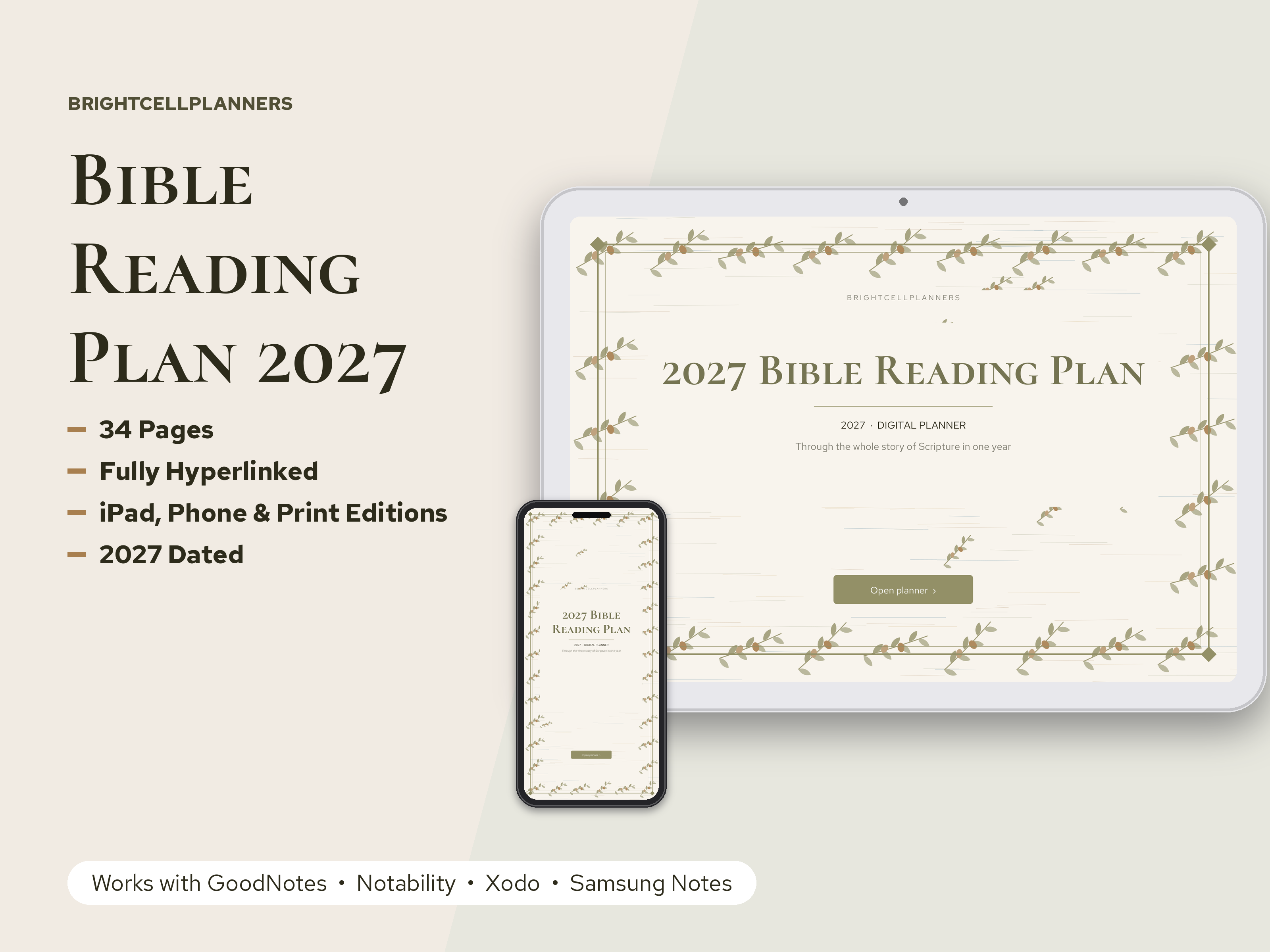 Bible Reading Plan – Digital Planners by BrightCellPlanStudio