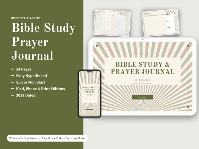 Bible Study Journal – Digital Planners by BrightCellPlanStudio