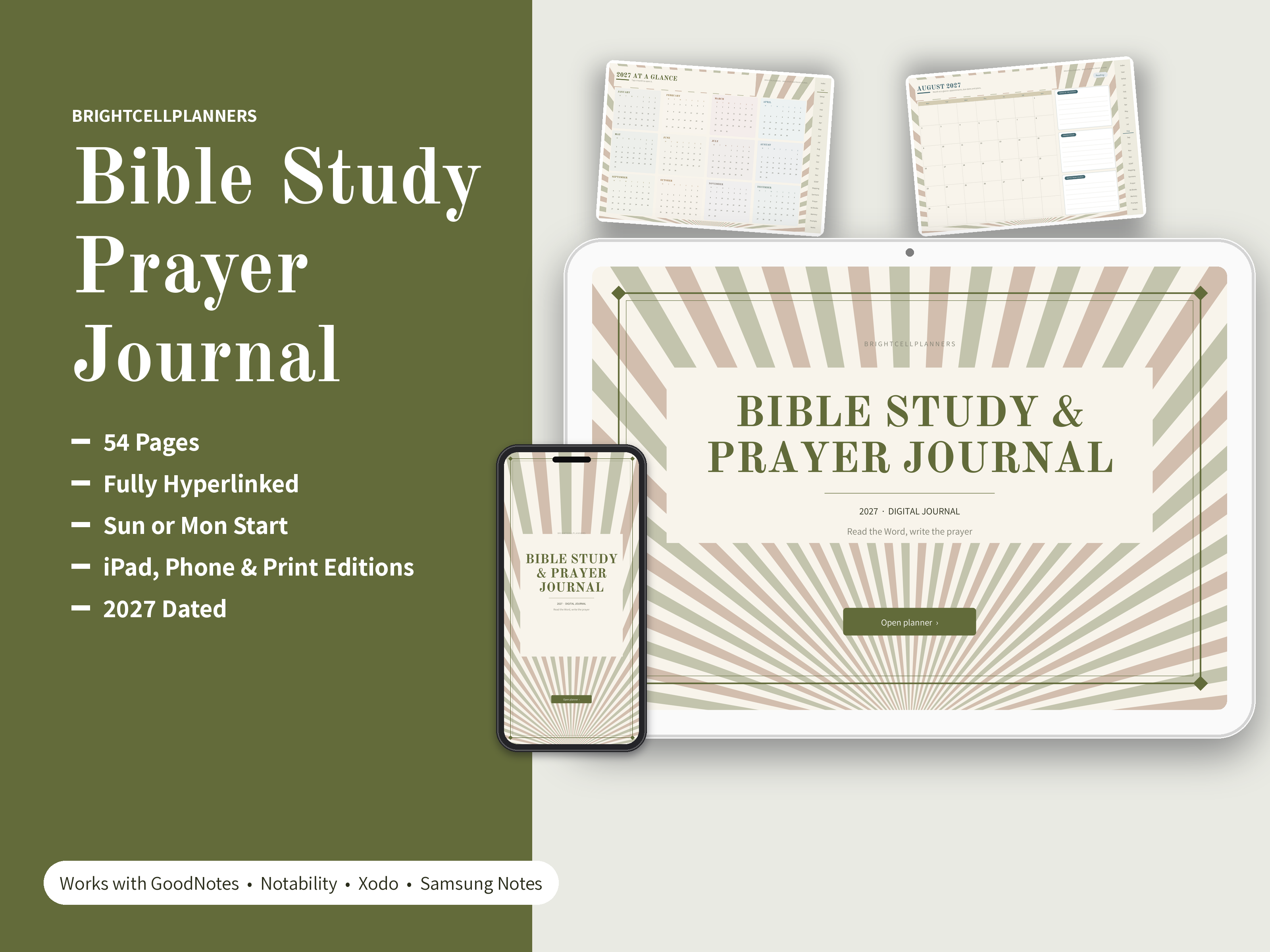 Bible Study Journal – Digital Planners by BrightCellPlanStudio