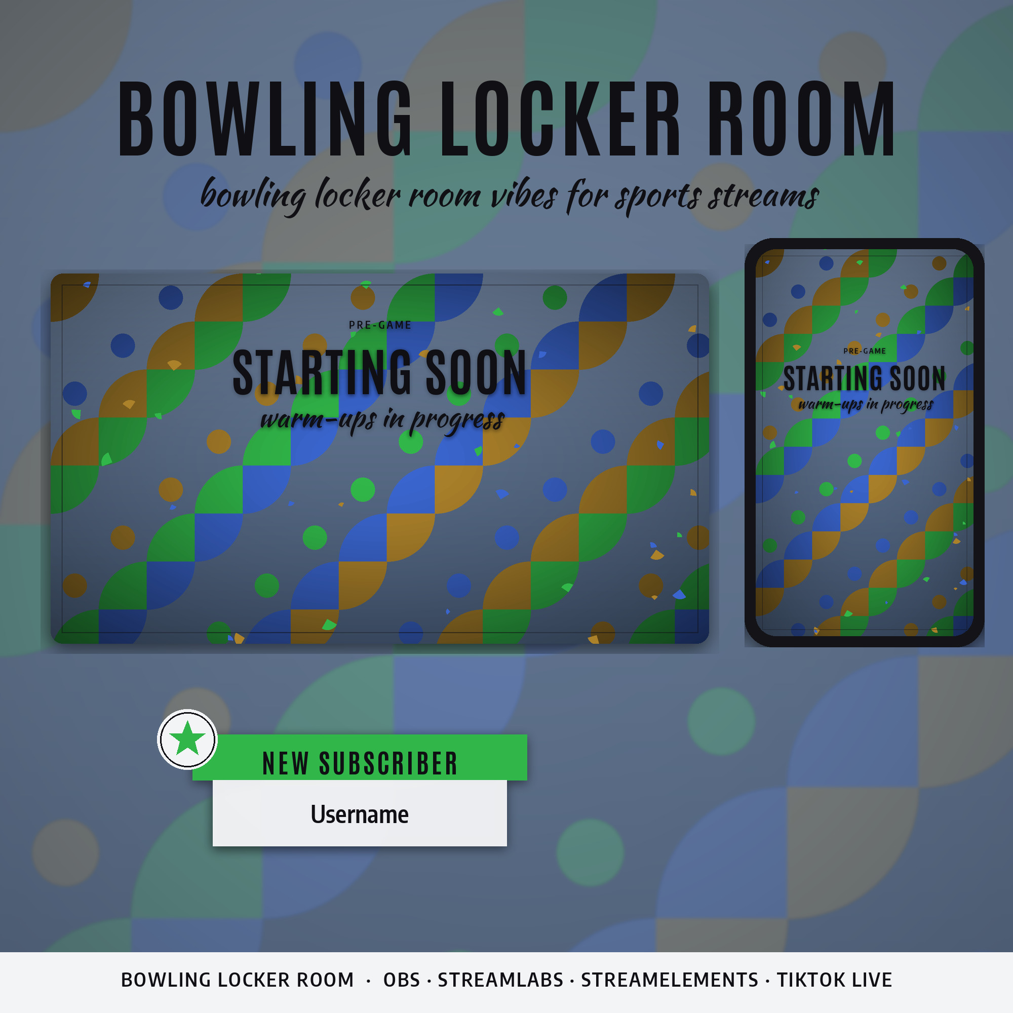 Bowling Locker Room OBS Overlay Pack – OBS Stream Overlays by SpoonfulOfCalmStudio