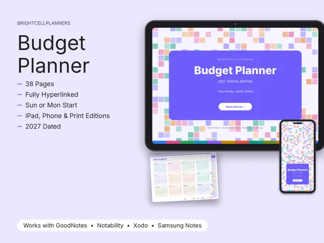 Budget Planner – Digital Planners by BrightCellPlanStudio