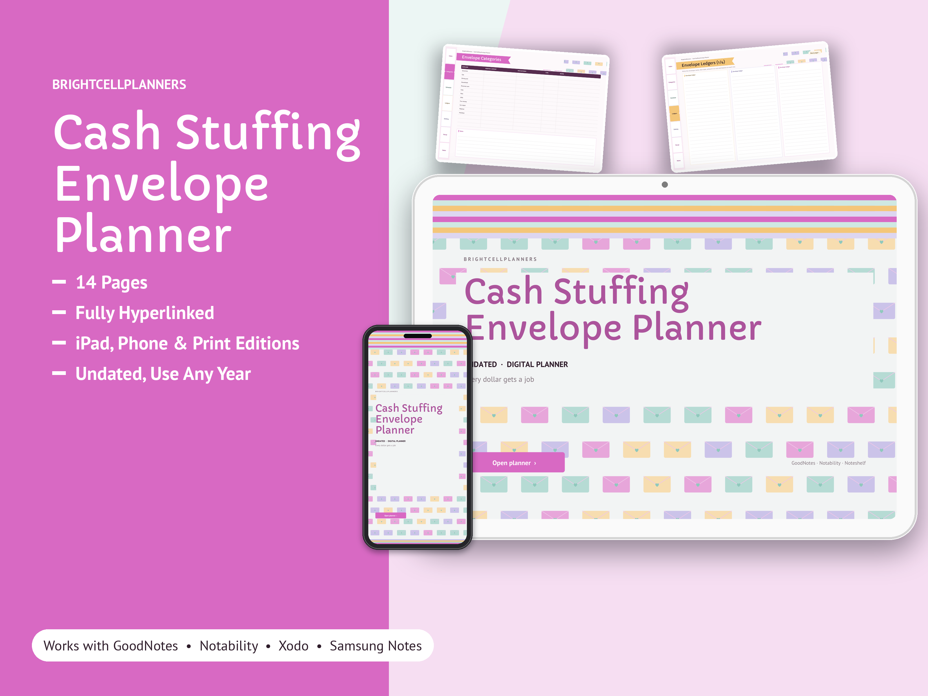 Cash Stuffing Planner – Digital Planners by BrightCellPlanStudio