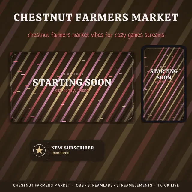 Chestnut Farmers Market OBS Overlay Pack – OBS Stream Overlays by SpoonfulOfCalmStudio