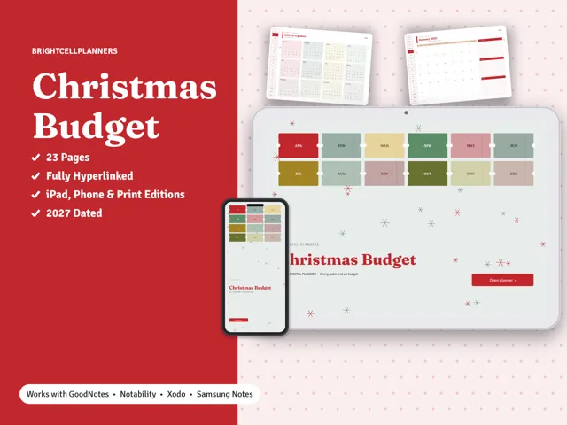 Christmas Budget – Digital Planners by BrightCellPlanStudio