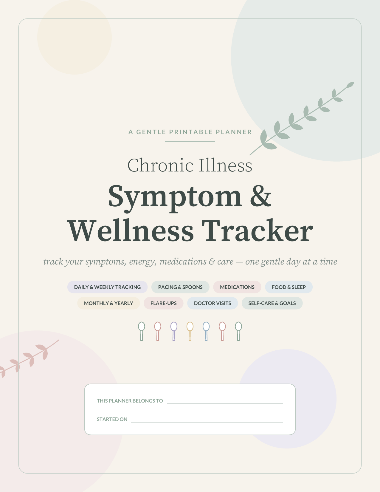 Chronic Illness Planner Printable – Printables by SpoonfulOfCalmStudio