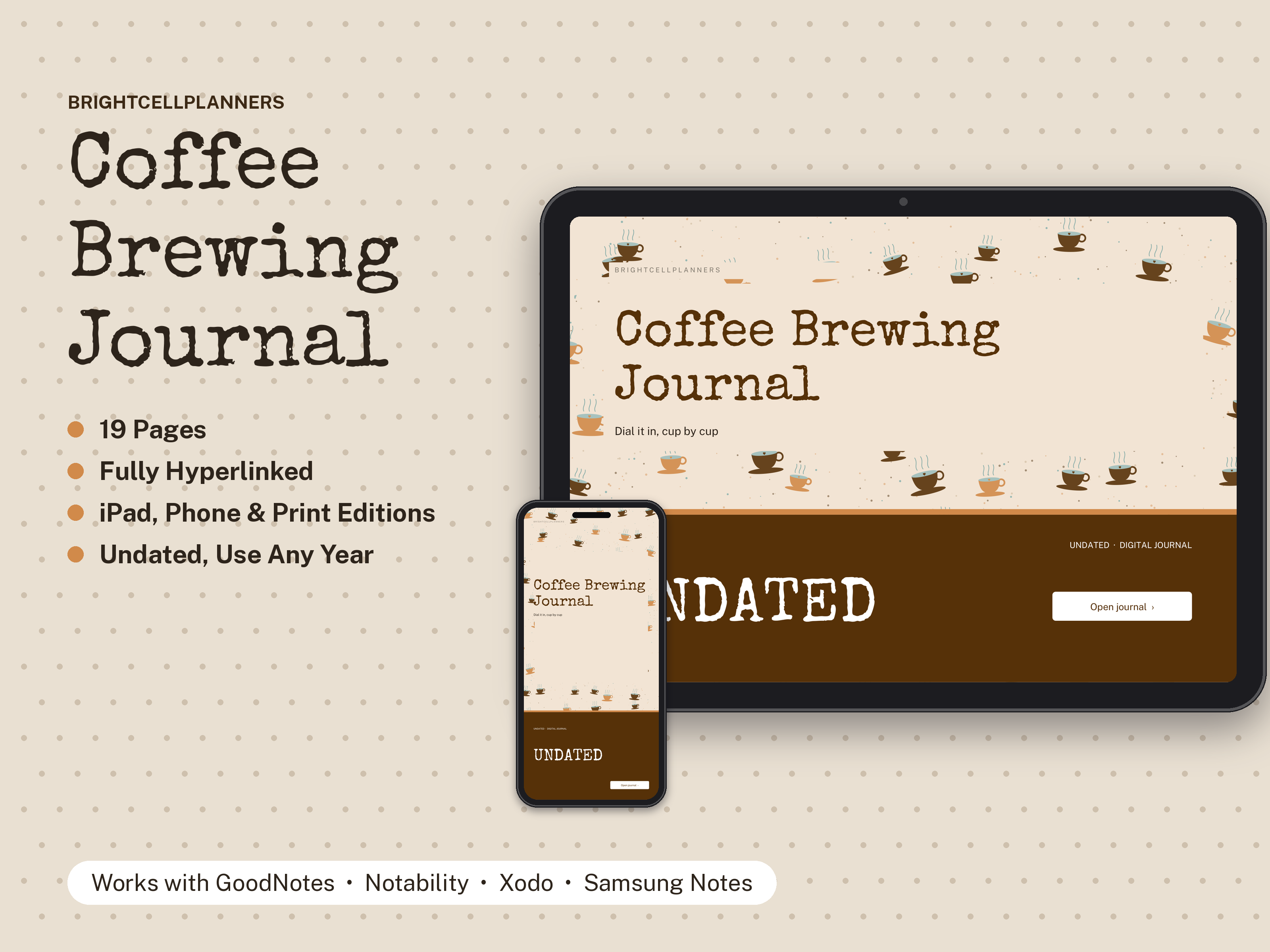 Coffee Journal – Digital Planners by BrightCellPlanStudio