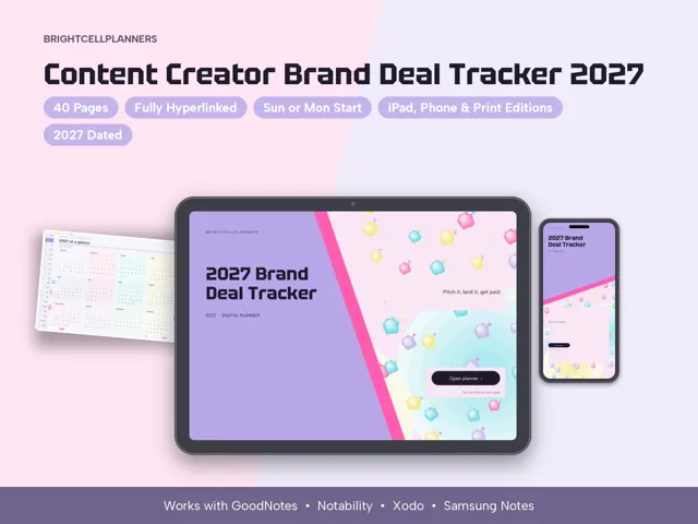 Content Creator Planner – Digital Planners by BrightCellPlanStudio