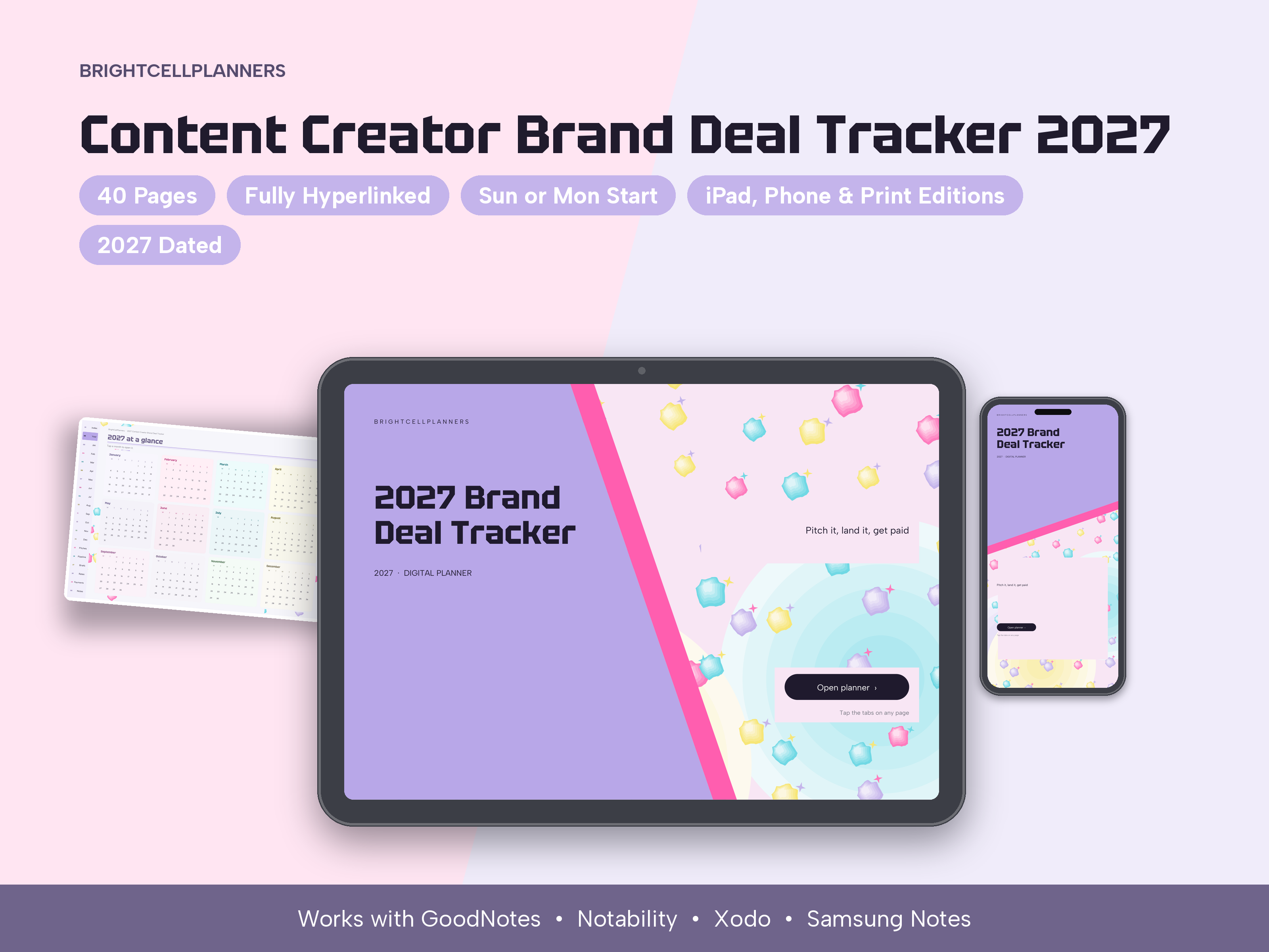 Content Creator Planner – Digital Planners by BrightCellPlanStudio