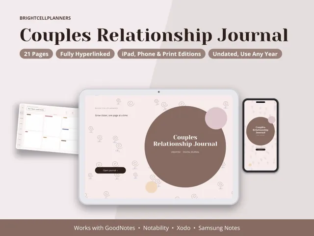 Couples Journal – Digital Planners by BrightCellPlanStudio