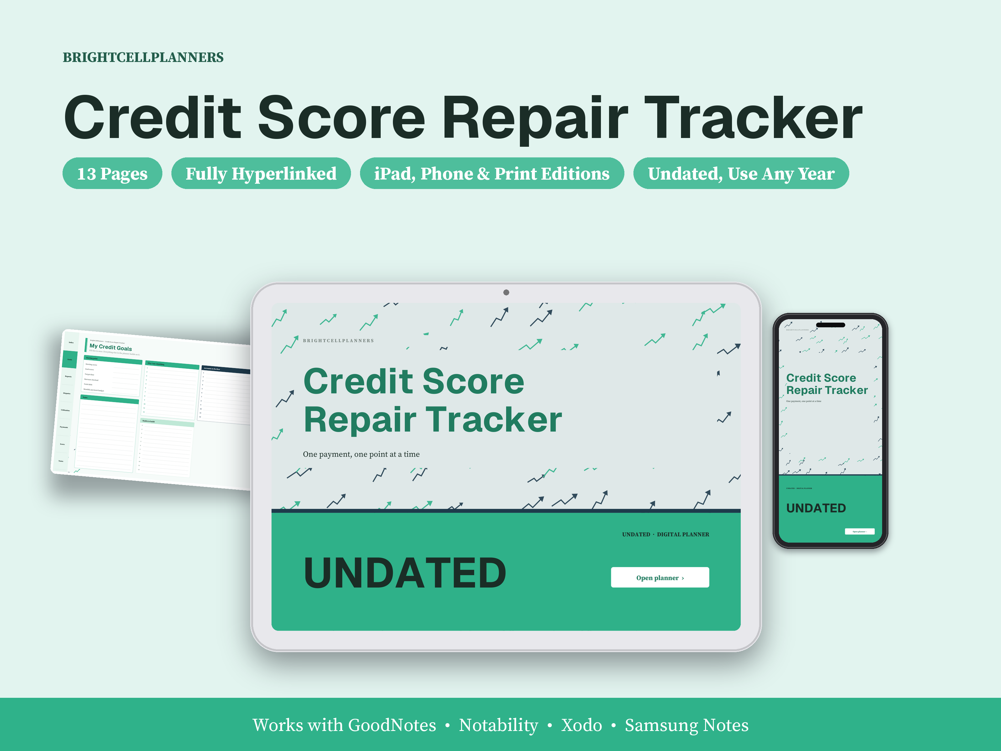 Credit Repair Tracker – Digital Planners by BrightCellPlanStudio
