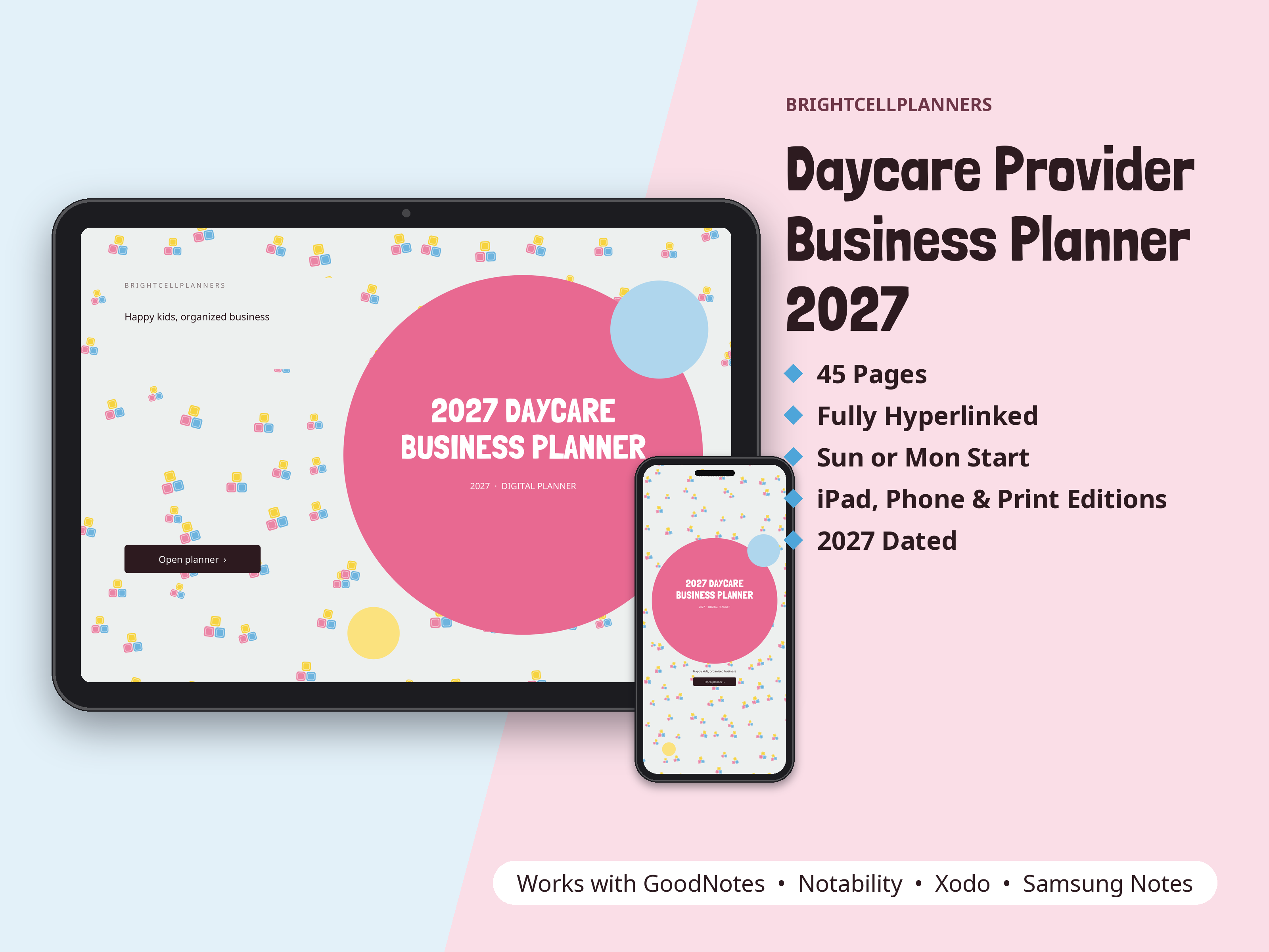 Daycare Planner – Digital Planners by BrightCellPlanStudio