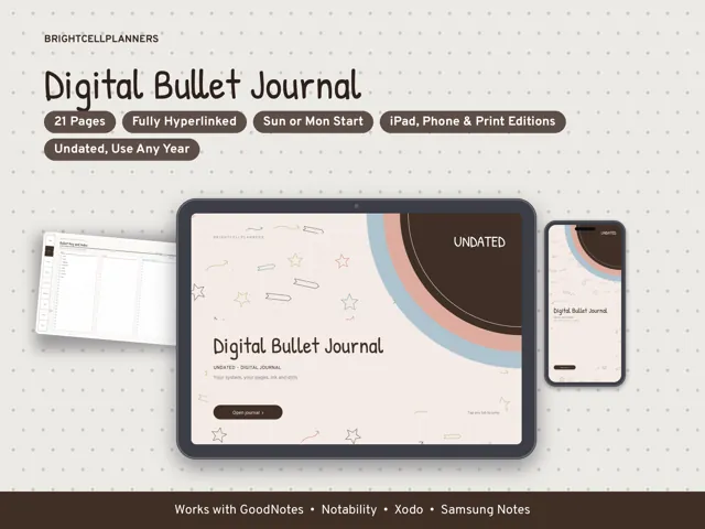 Bullet Journal Dot Grid – Digital Planners by BrightCellPlanStudio