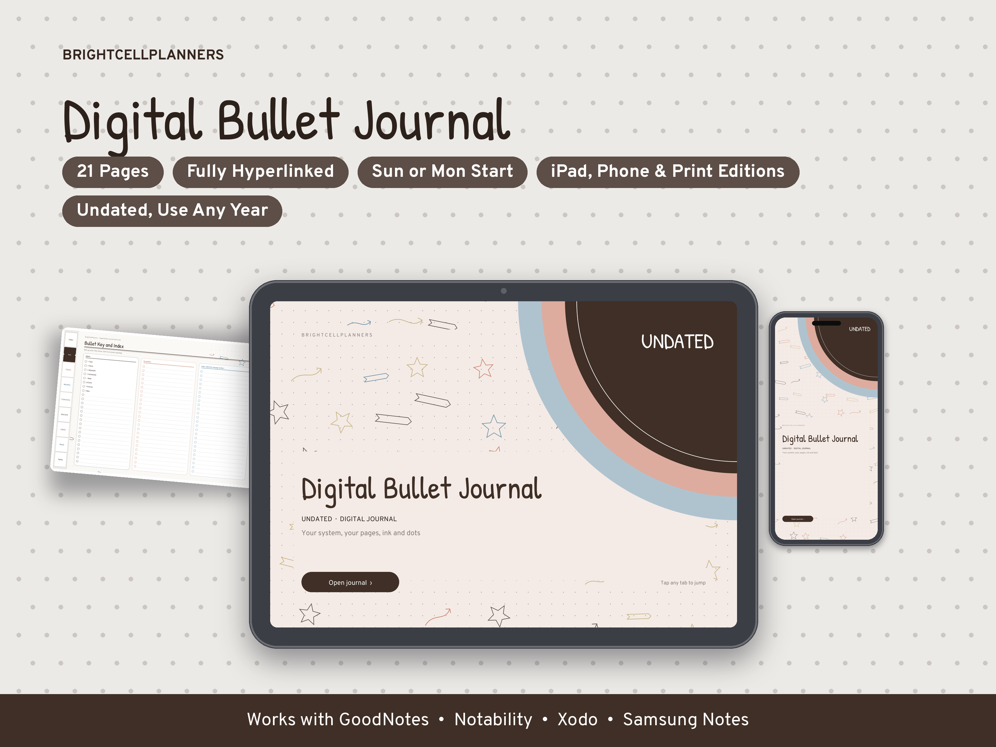 Bullet Journal Dot Grid – Digital Planners by BrightCellPlanStudio