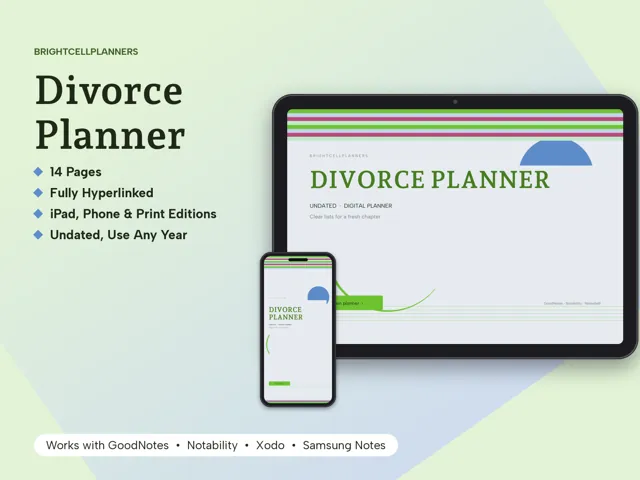 Divorce Planner – Digital Planners by BrightCellPlanStudio