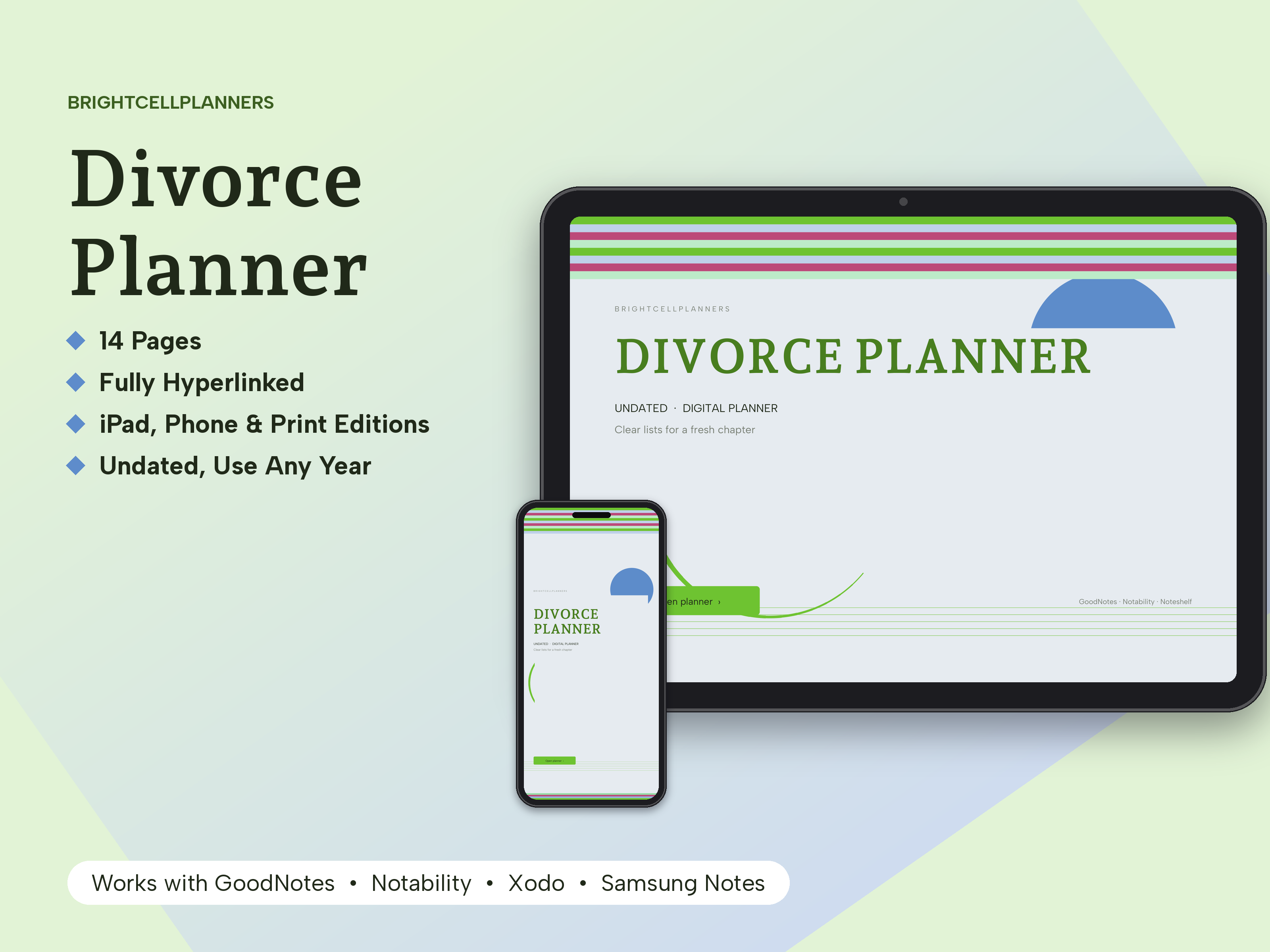 Divorce Planner – Digital Planners by BrightCellPlanStudio