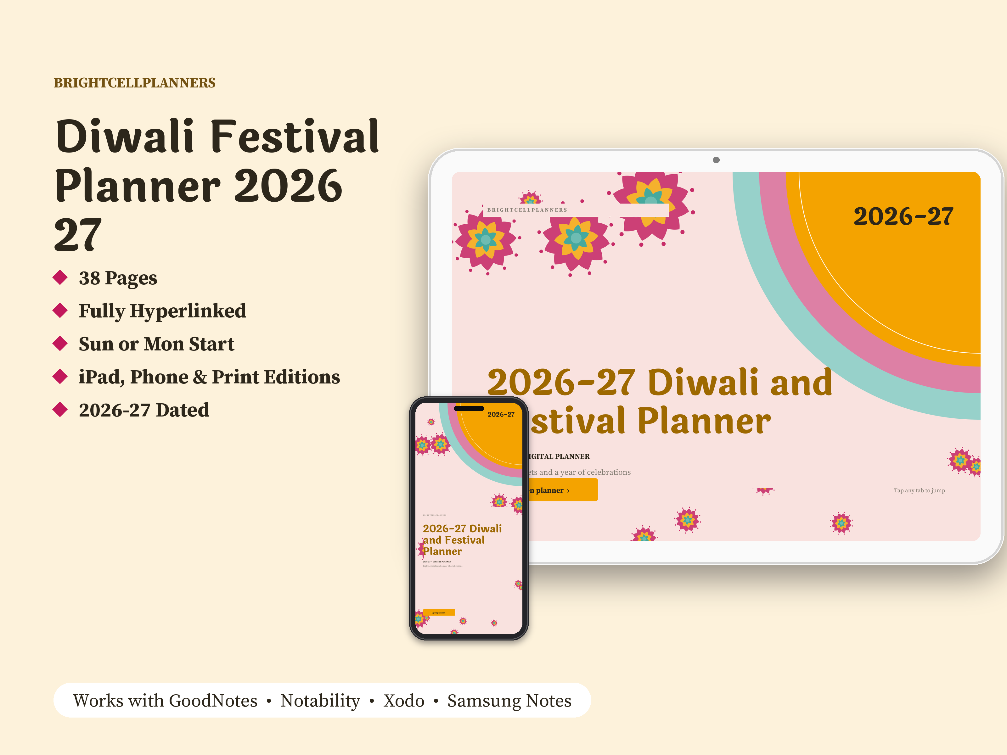 -27 Diwali Planner – Digital Planners by BrightCellPlanStudio