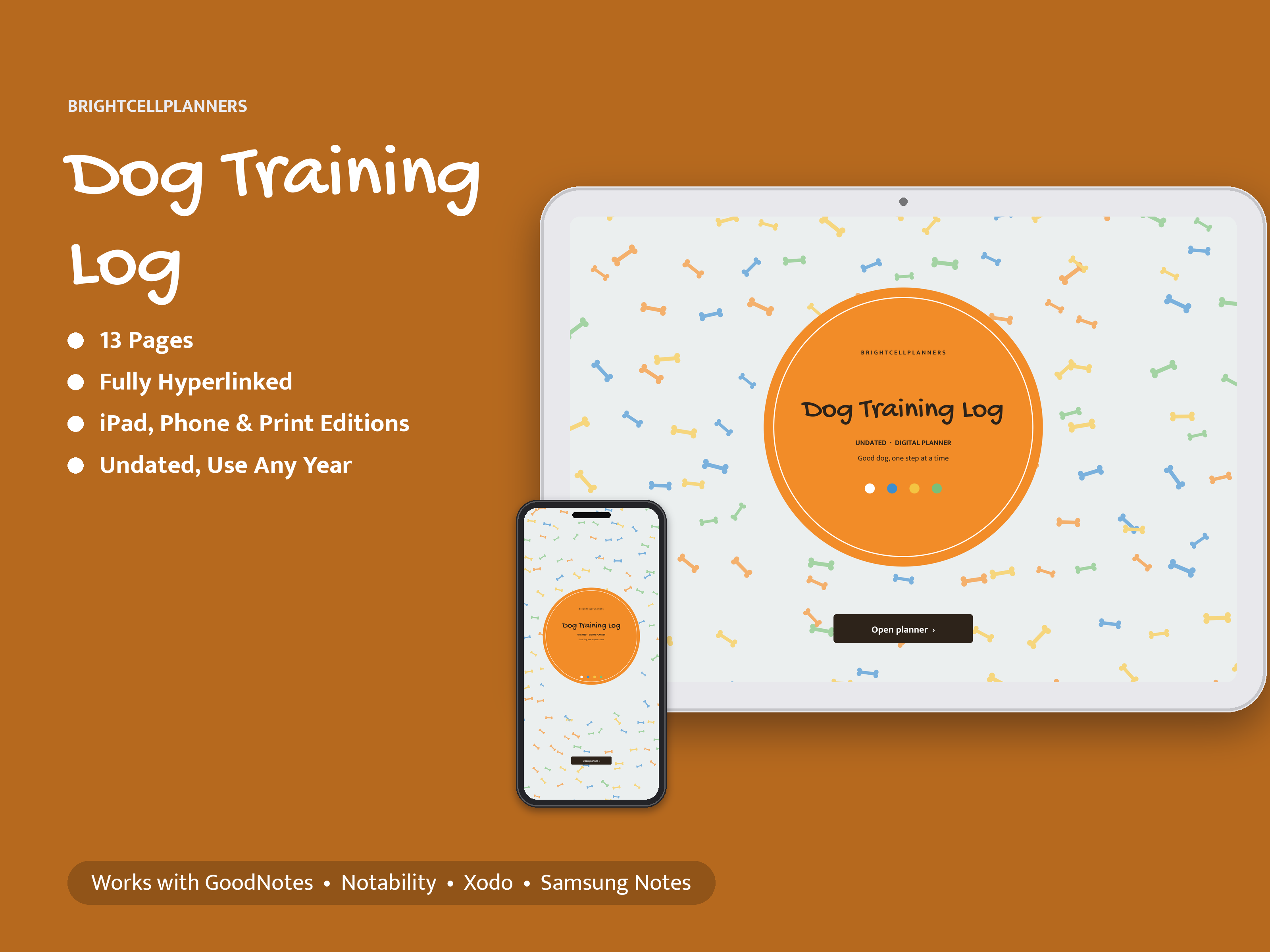Dog Training Log – Digital Planners by BrightCellPlanStudio