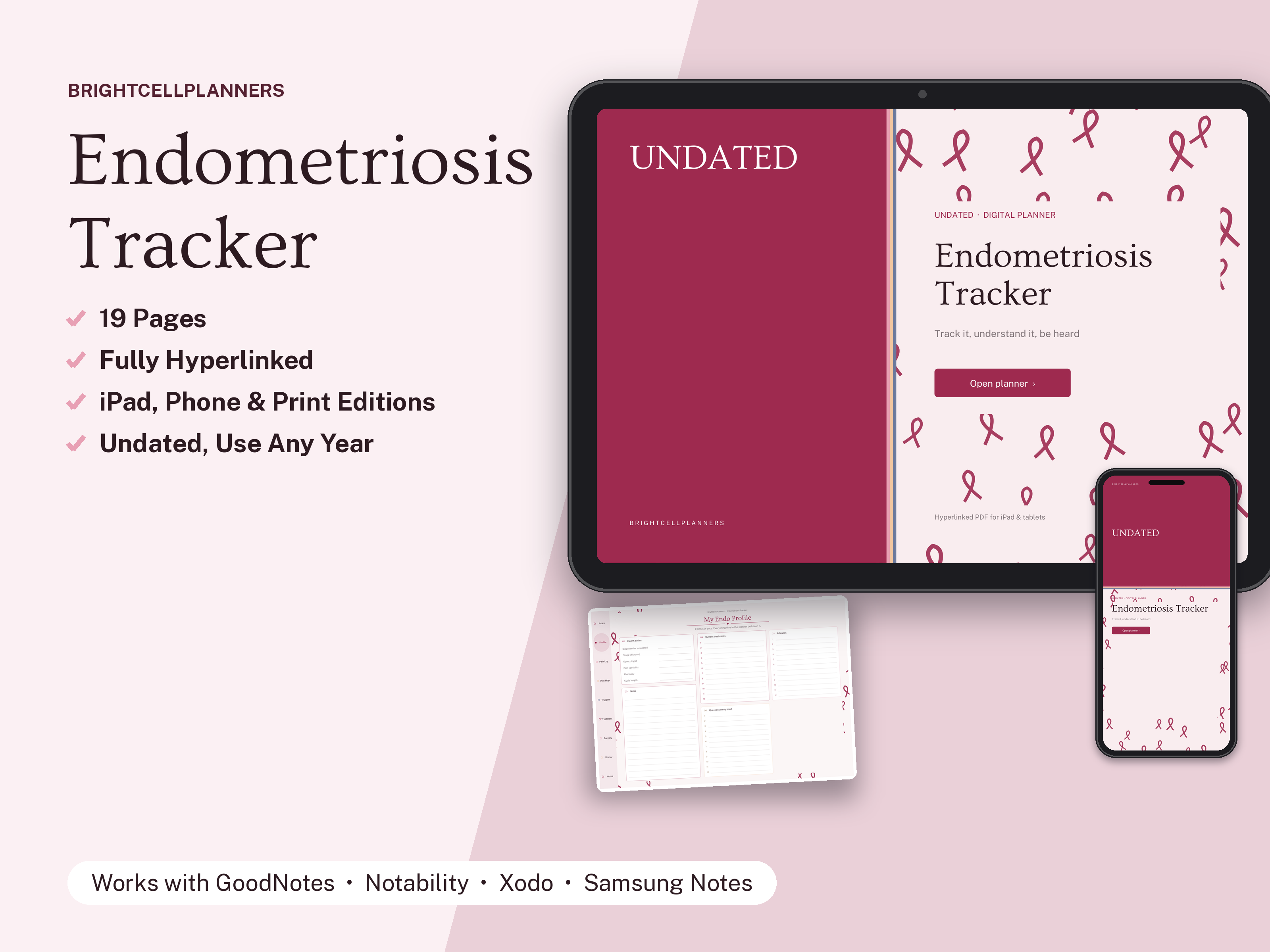 Endometriosis Tracker – Digital Planners by BrightCellPlanStudio