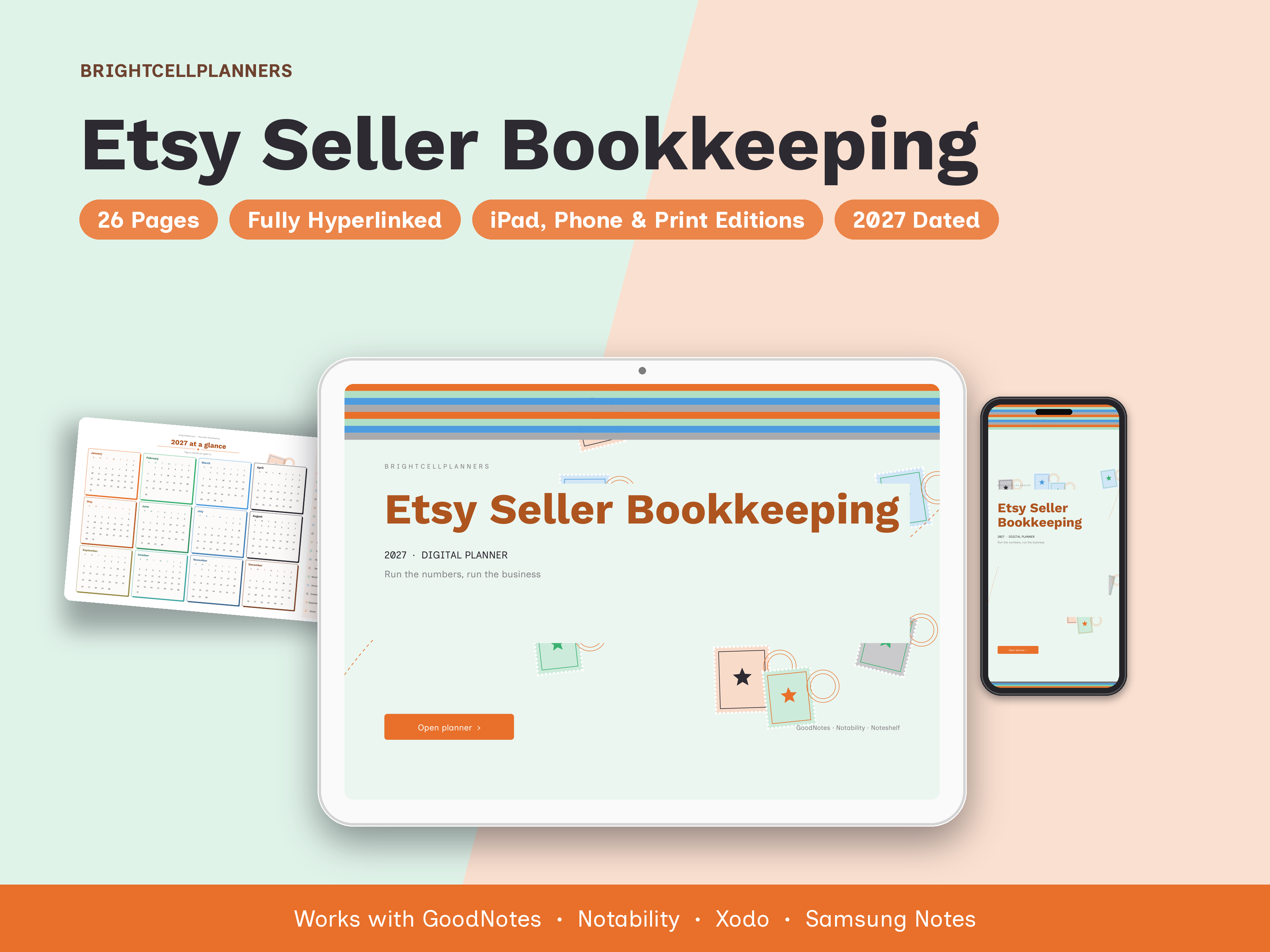 Etsy Seller Bookkeeping – Digital Planners by BrightCellPlanStudio