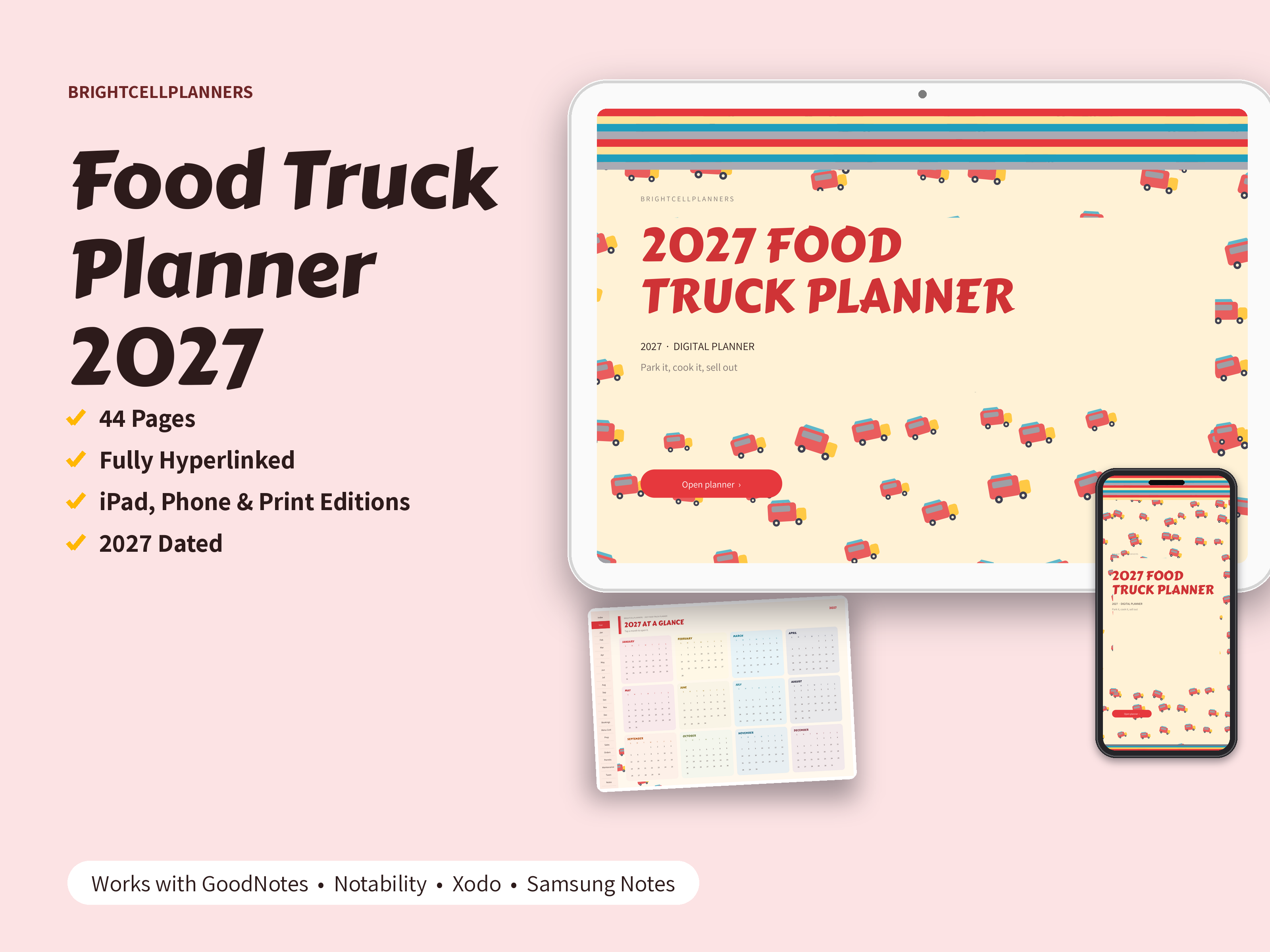 Food Truck Planner – Digital Planners by BrightCellPlanStudio