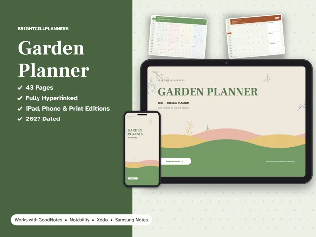 Garden Planner – Digital Planners by BrightCellPlanStudio