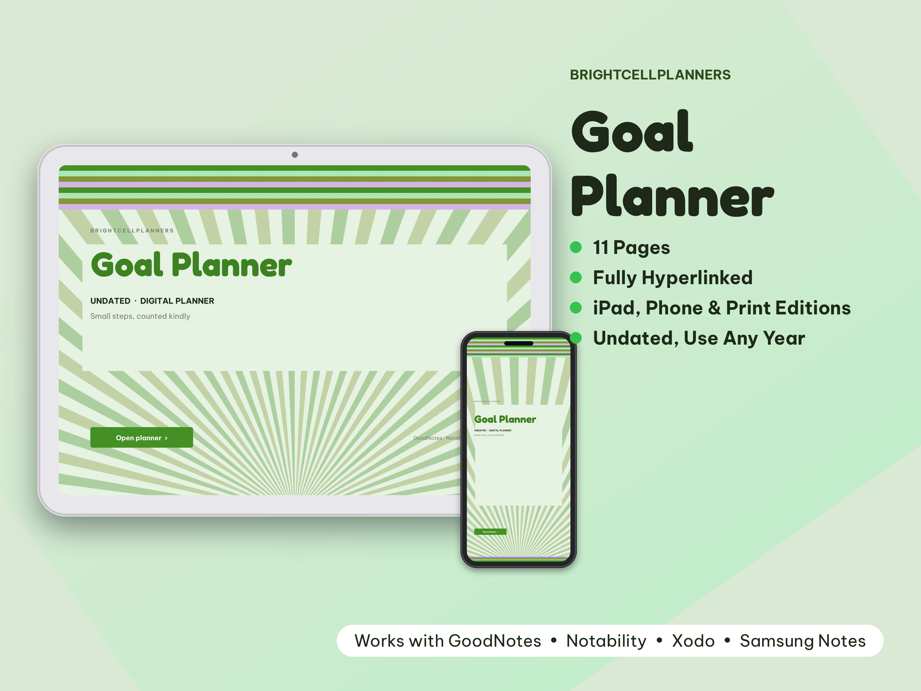 Goal Planner – Digital Planners by BrightCellPlanStudio