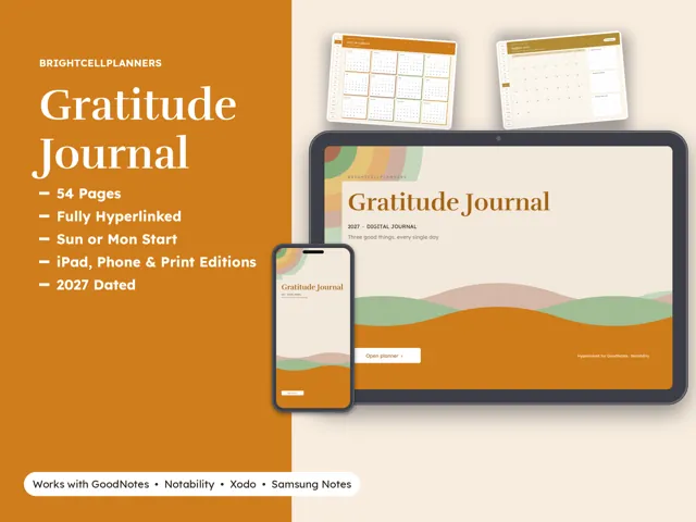 Gratitude Journal – Digital Planners by BrightCellPlanStudio
