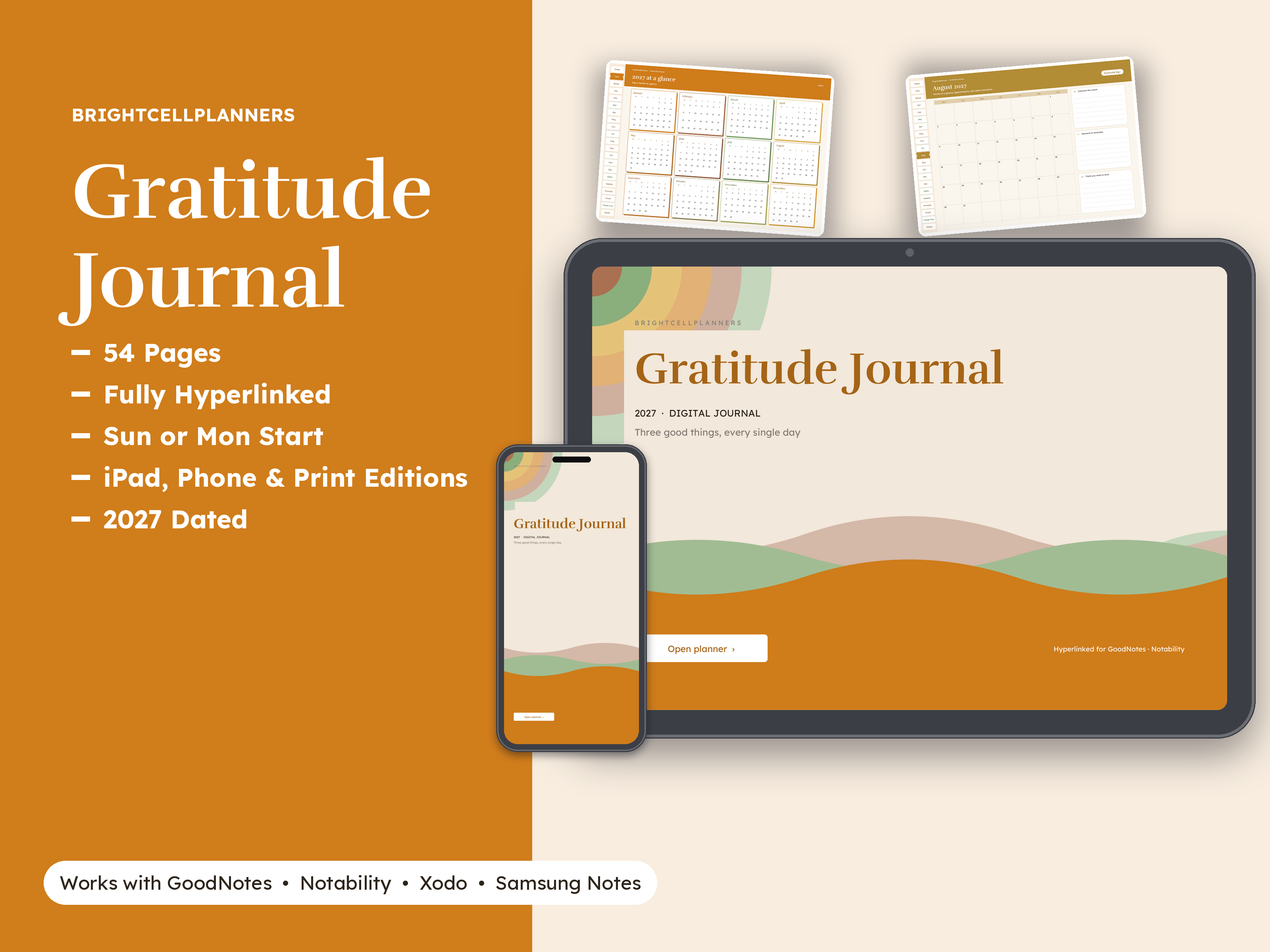 Gratitude Journal – Digital Planners by BrightCellPlanStudio