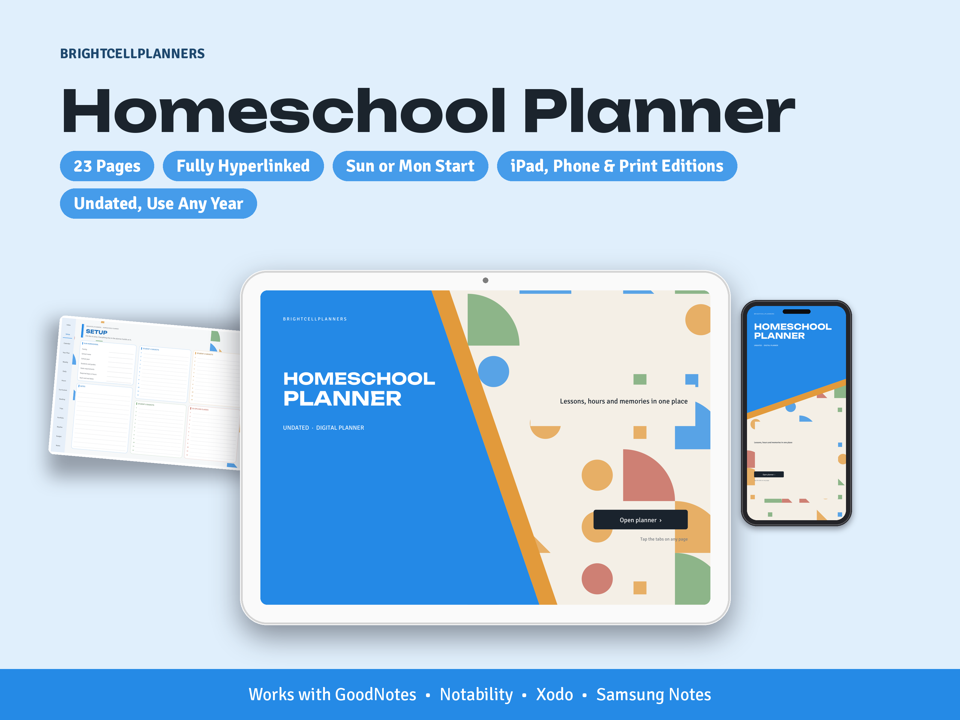 Homeschool Planner – Digital Planners by BrightCellPlanStudio