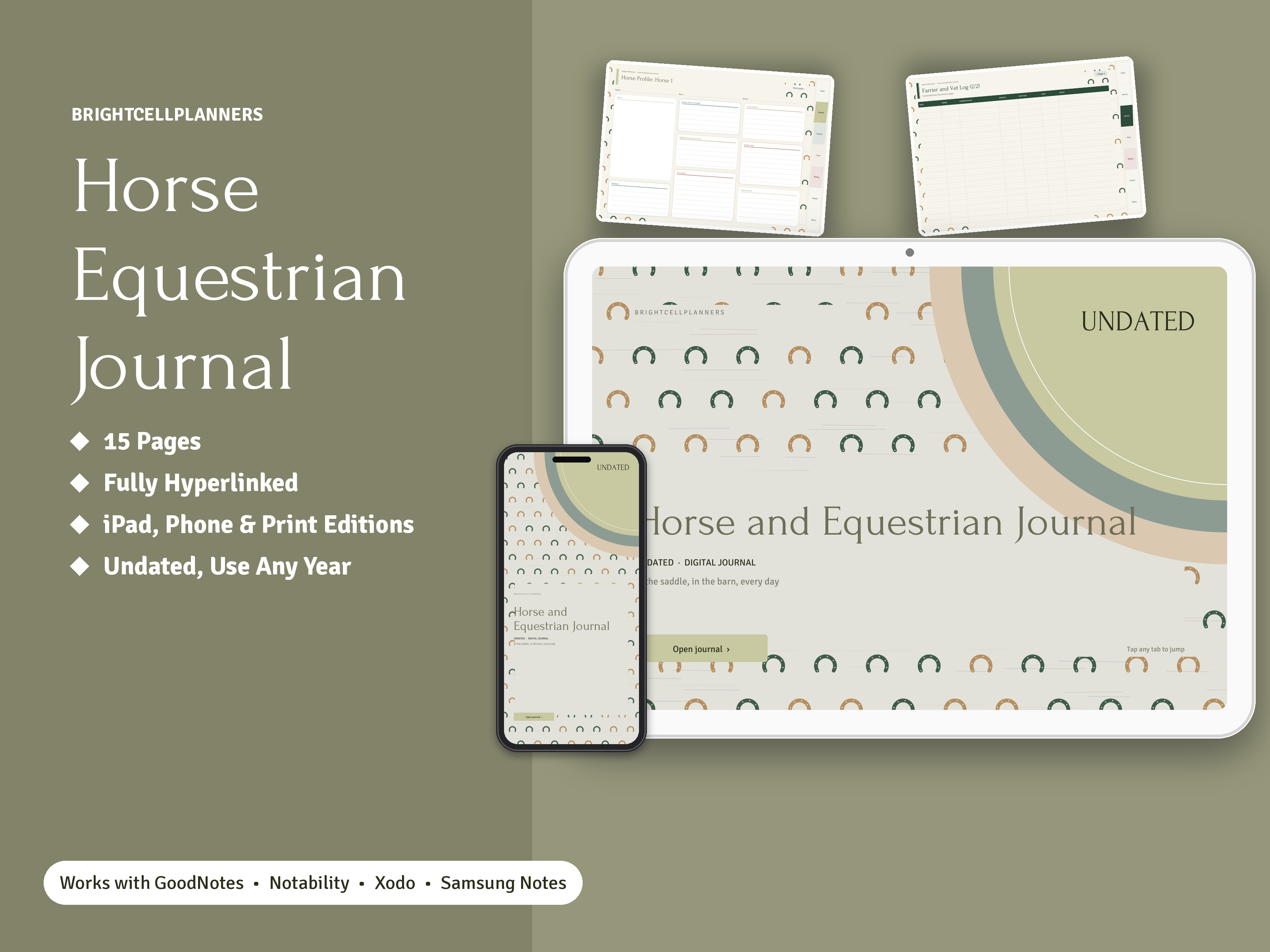 Horse Journal – Digital Planners by BrightCellPlanStudio