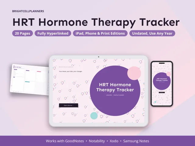 HRT Tracker – Digital Planners by BrightCellPlanStudio