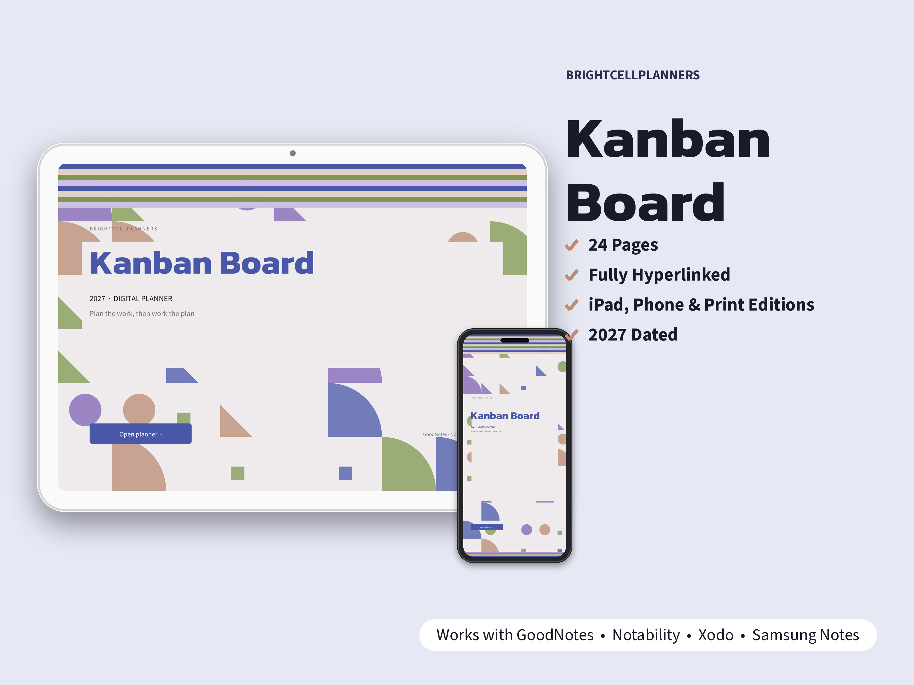 Kanban Board – Digital Planners by BrightCellPlanStudio