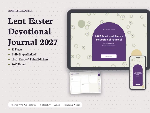 Lent Devotional Journal – Digital Planners by BrightCellPlanStudio