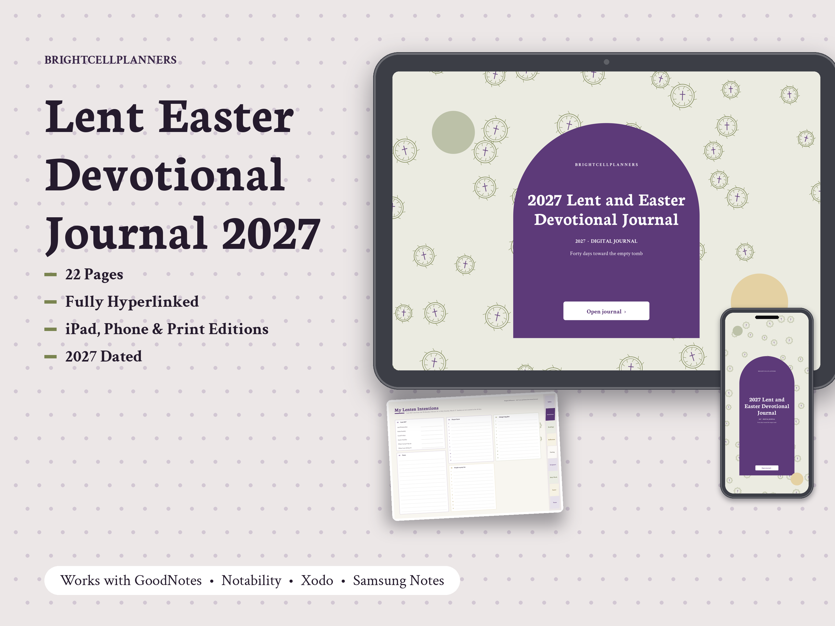 Lent Devotional Journal – Digital Planners by BrightCellPlanStudio