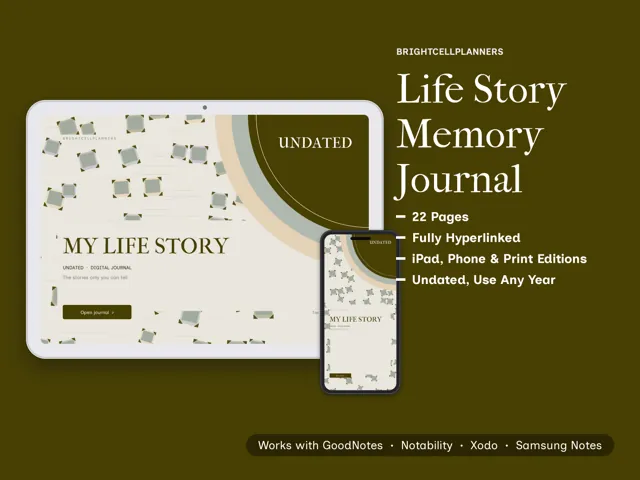 Life Story Journal – Digital Planners by BrightCellPlanStudio