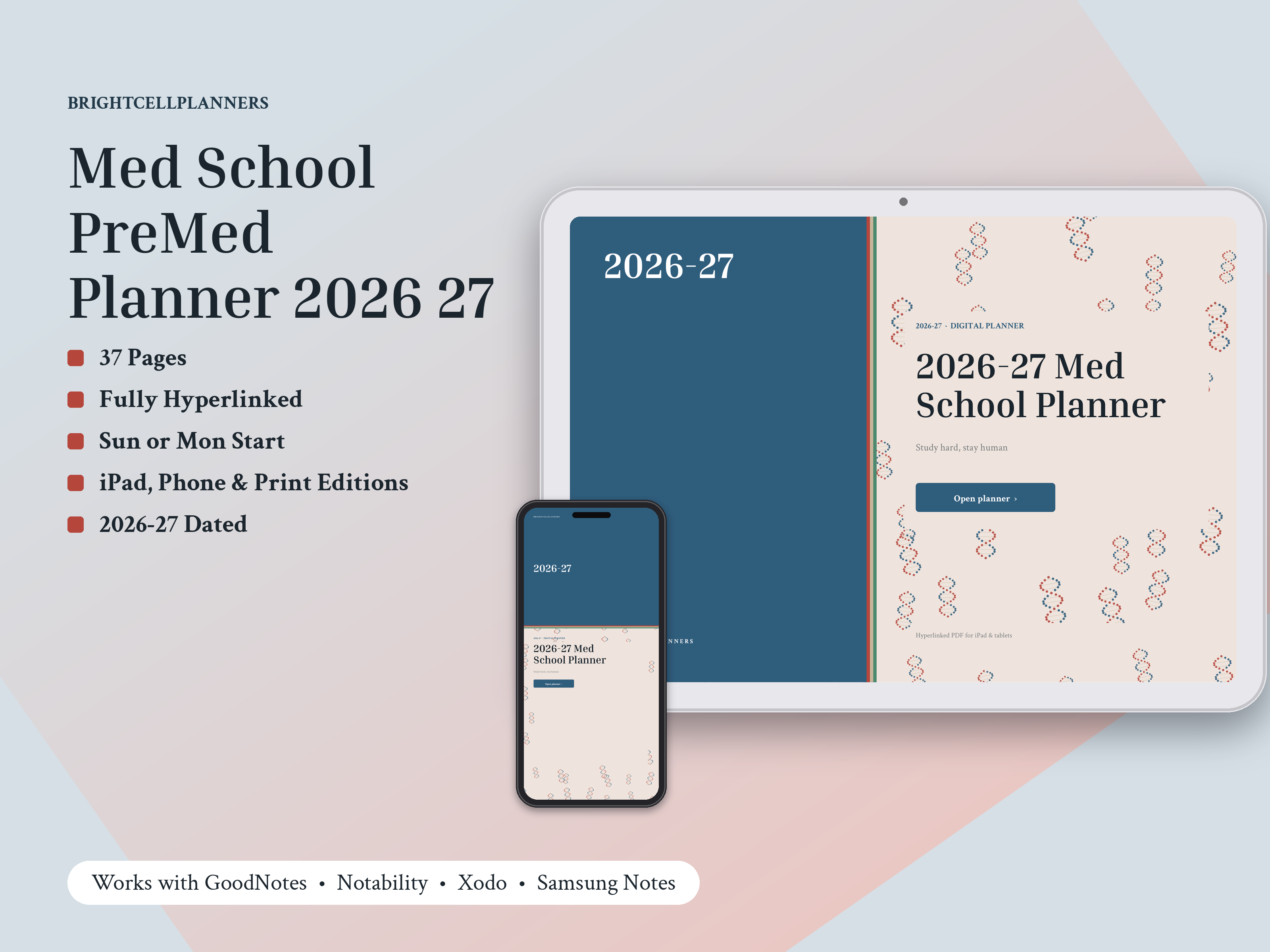-27 Med School Planner – Digital Planners by BrightCellPlanStudio