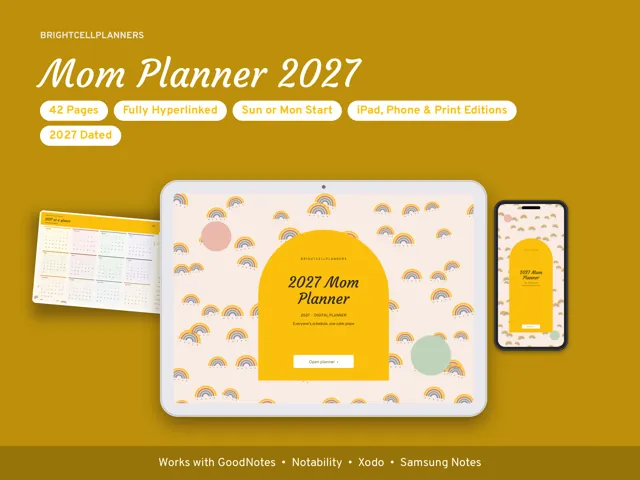 Mom Planner – Digital Planners by BrightCellPlanStudio