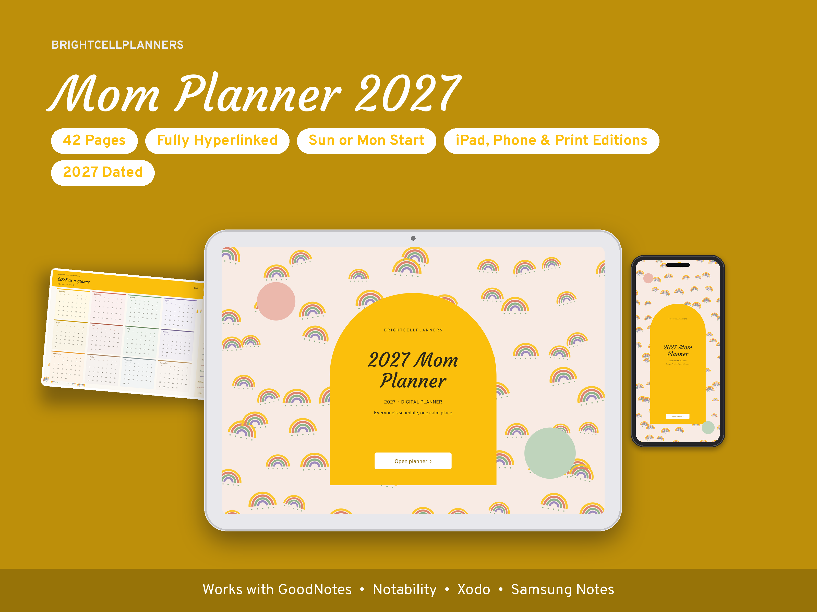 Mom Planner – Digital Planners by BrightCellPlanStudio