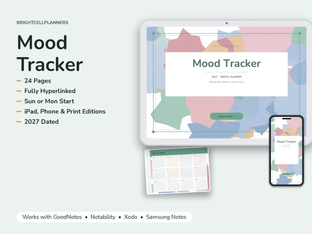 Mood Tracker – Digital Planners by BrightCellPlanStudio