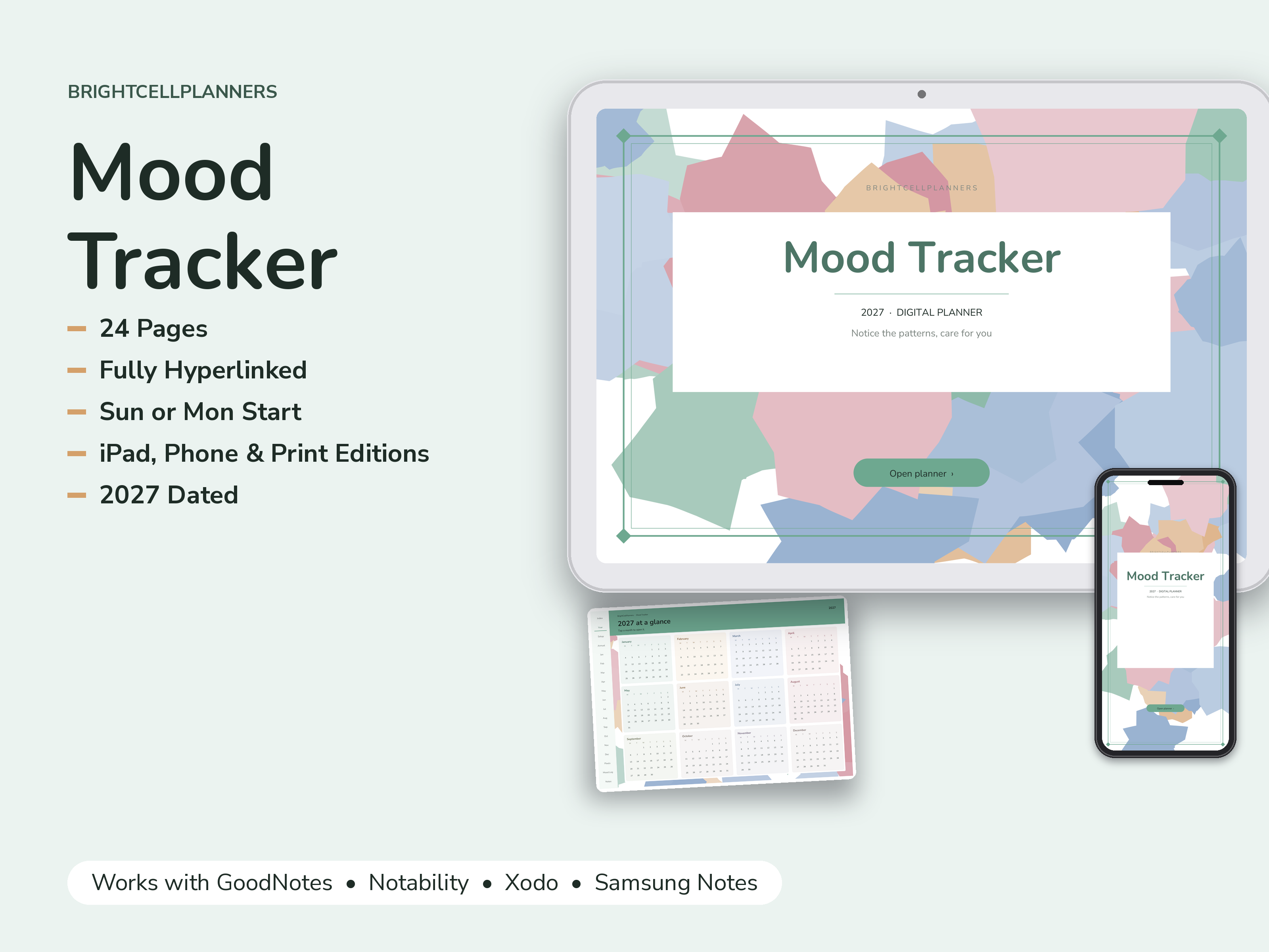 Mood Tracker – Digital Planners by BrightCellPlanStudio