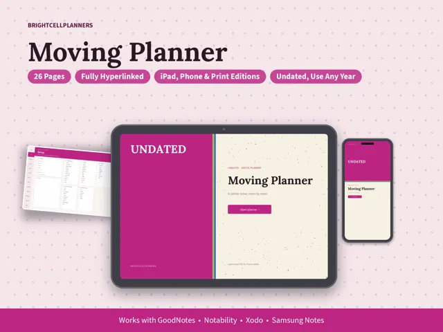 Moving Planner – Digital Planners by BrightCellPlanStudio