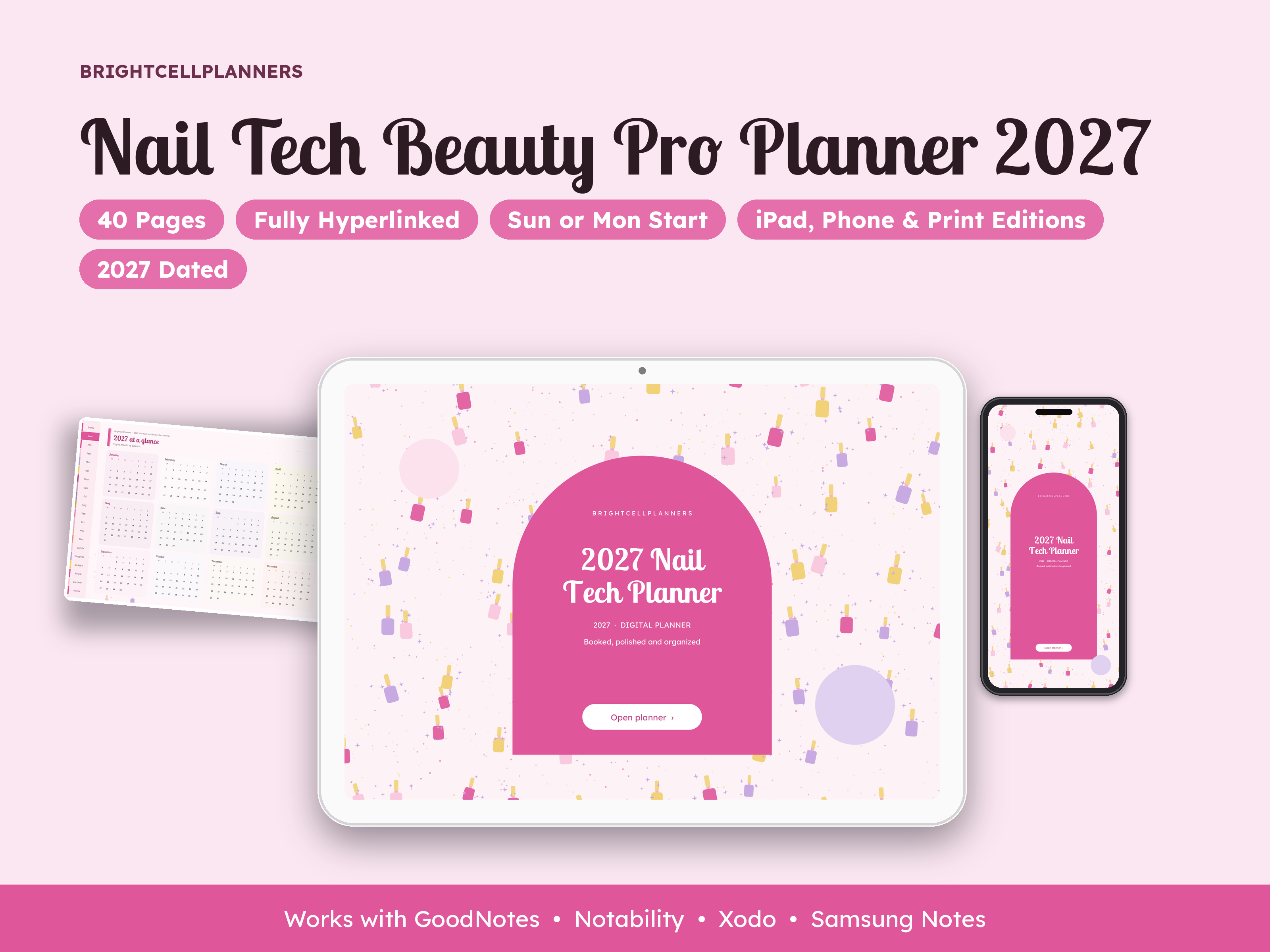 Nail Tech Planner – Digital Planners by BrightCellPlanStudio