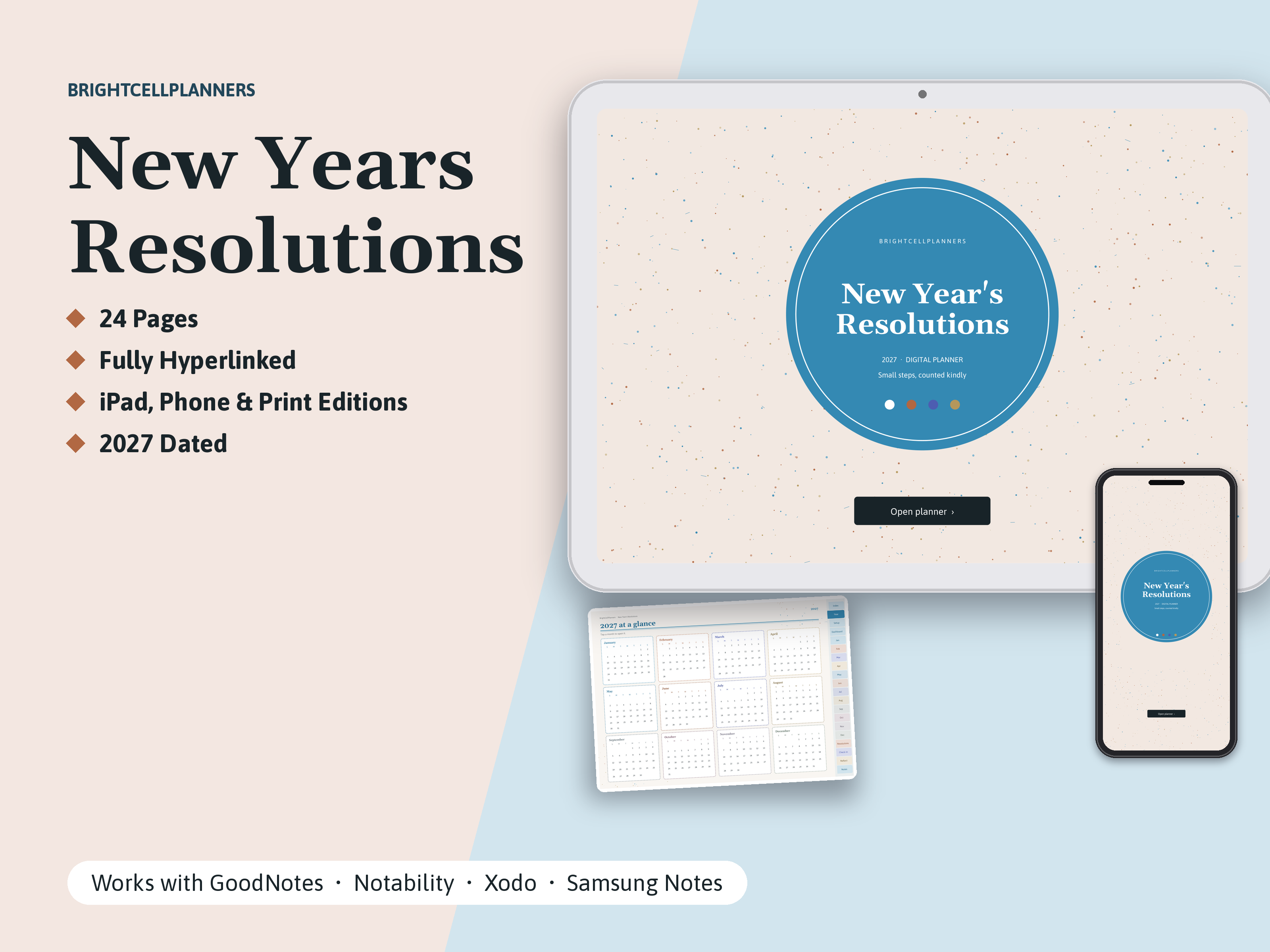 New Year's Resolutions – Digital Planners by BrightCellPlanStudio