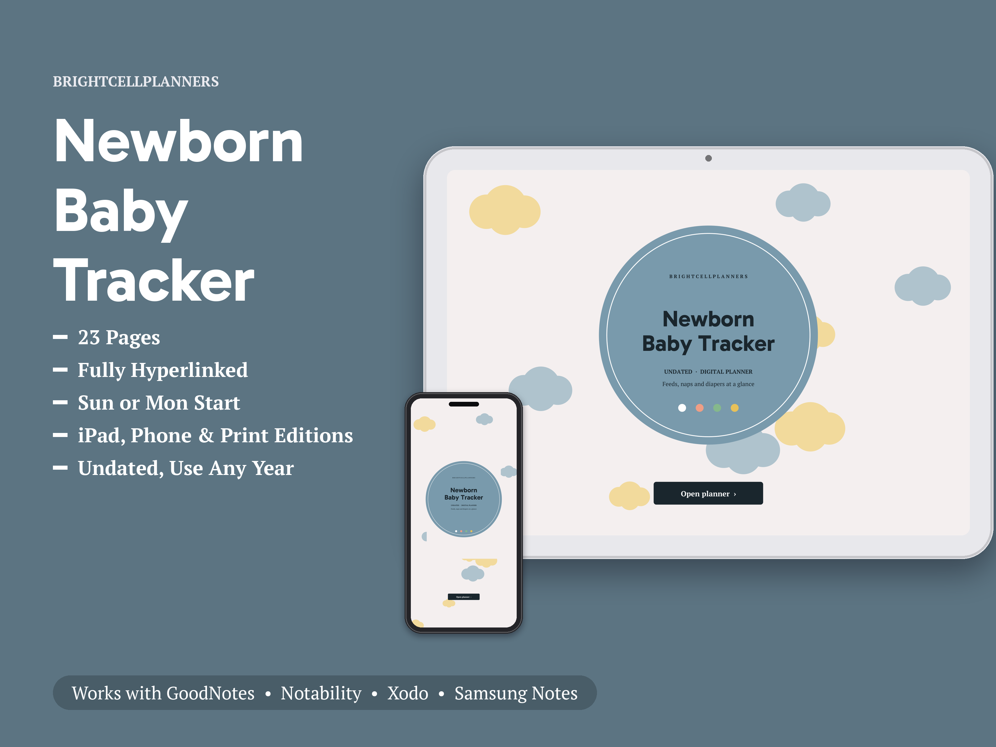 Newborn Baby Tracker – Digital Planners by BrightCellPlanStudio