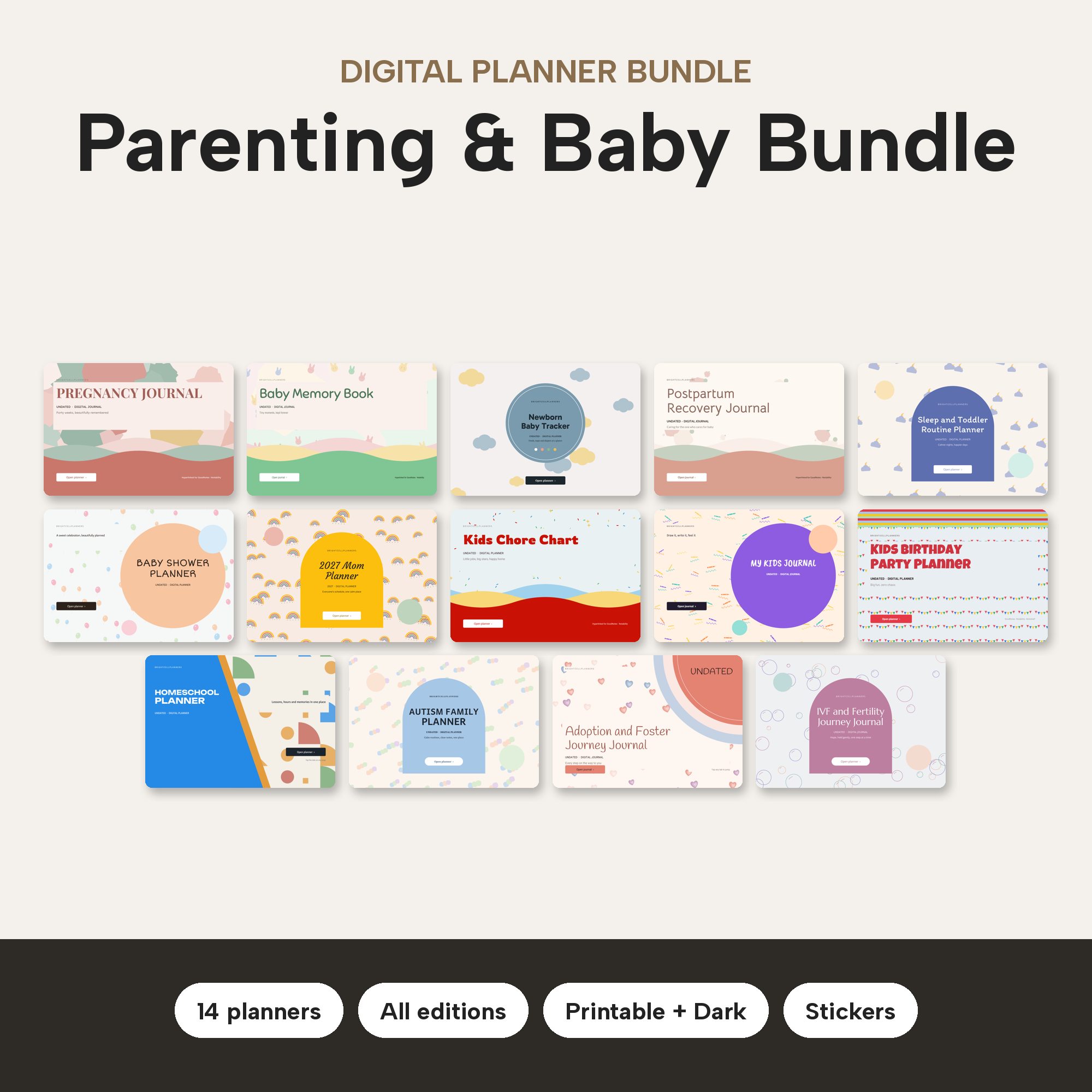 Parenting & Baby Digital Planner Bundle – Digital Planners by BrightCellPlanStudio